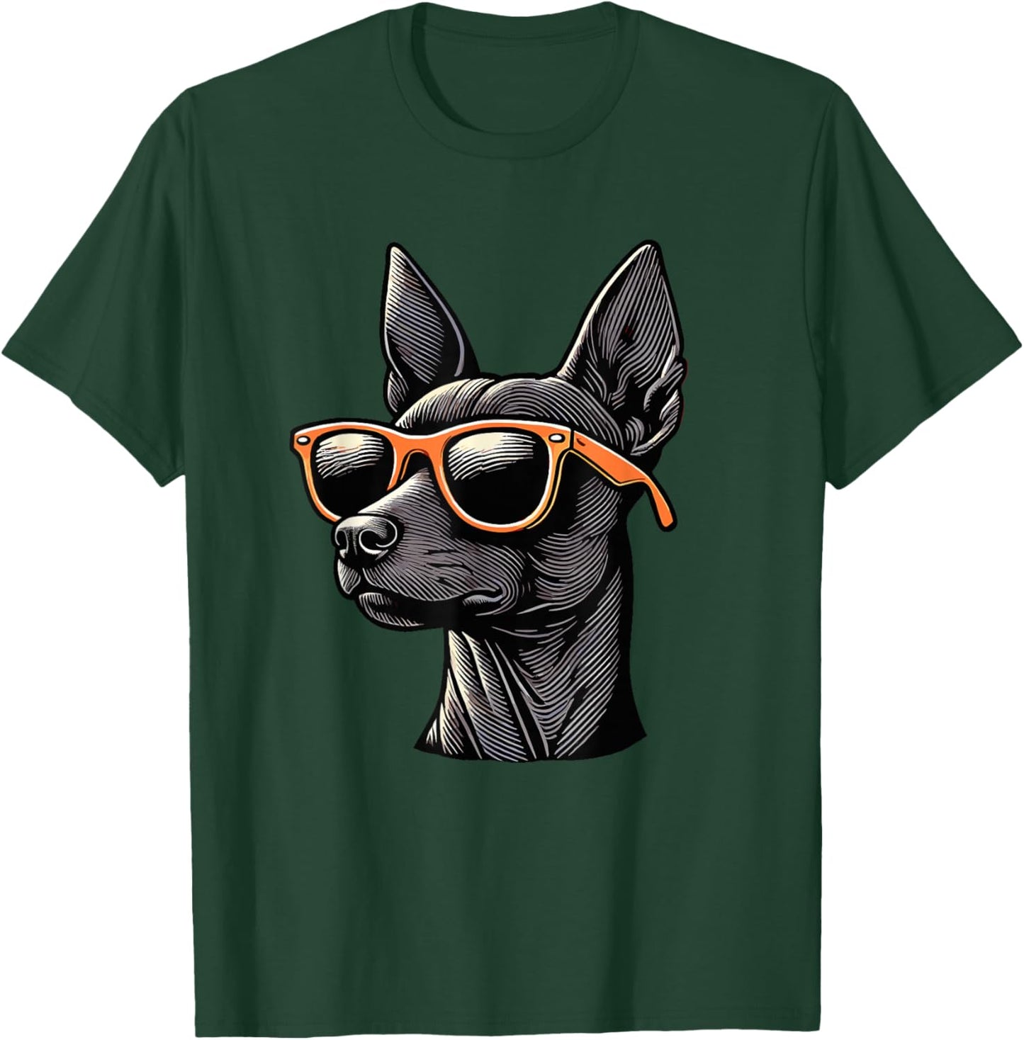 Retro Sunglasses Xoloitzcuintle Mexican Hairless Dog Xolo T-Shirt - T-Shirt | Forest
