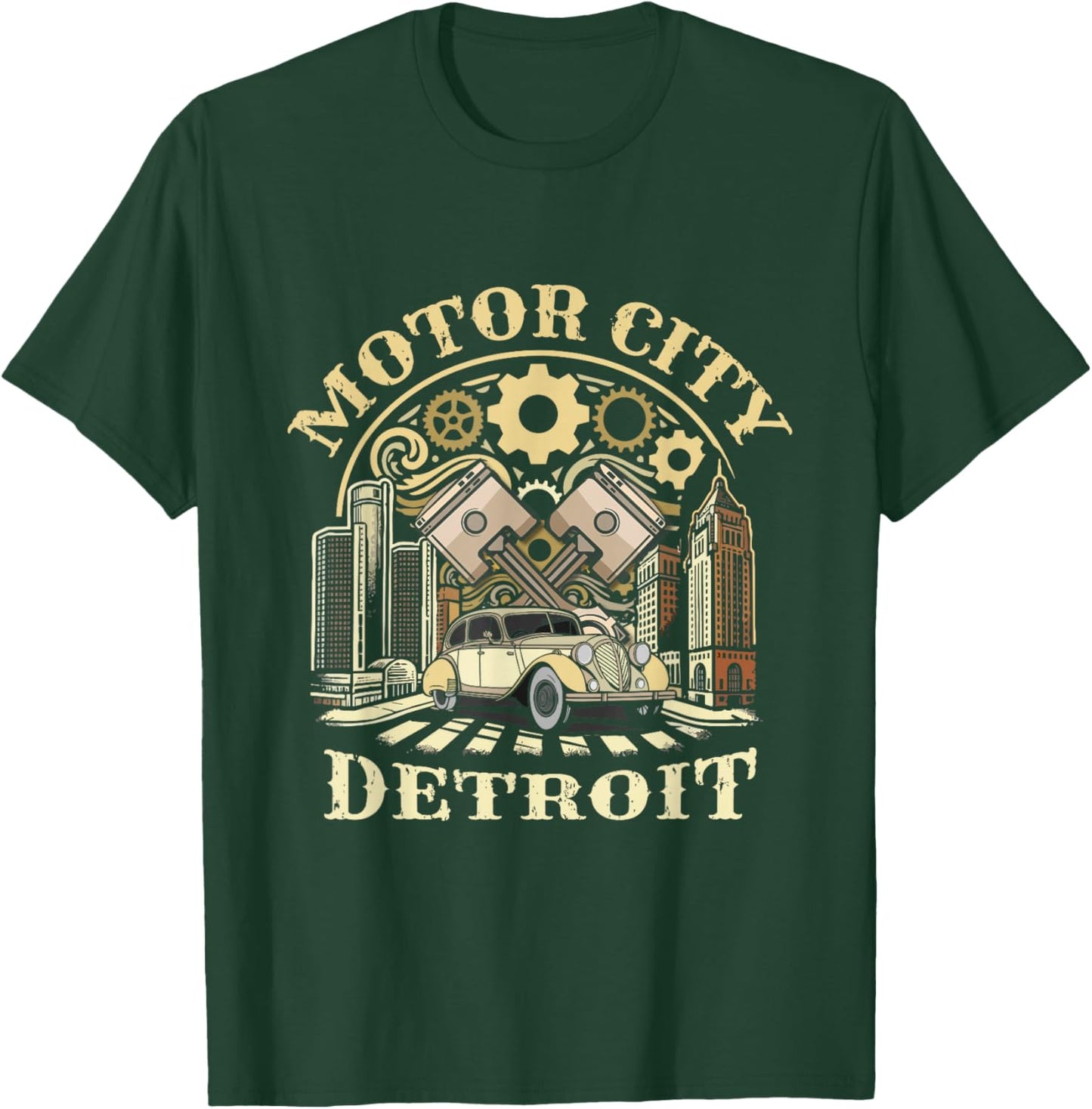 Voitures Souvenirs Motor City Detroit Michigan Detroit T-Shirt - T-Shirt | Forest