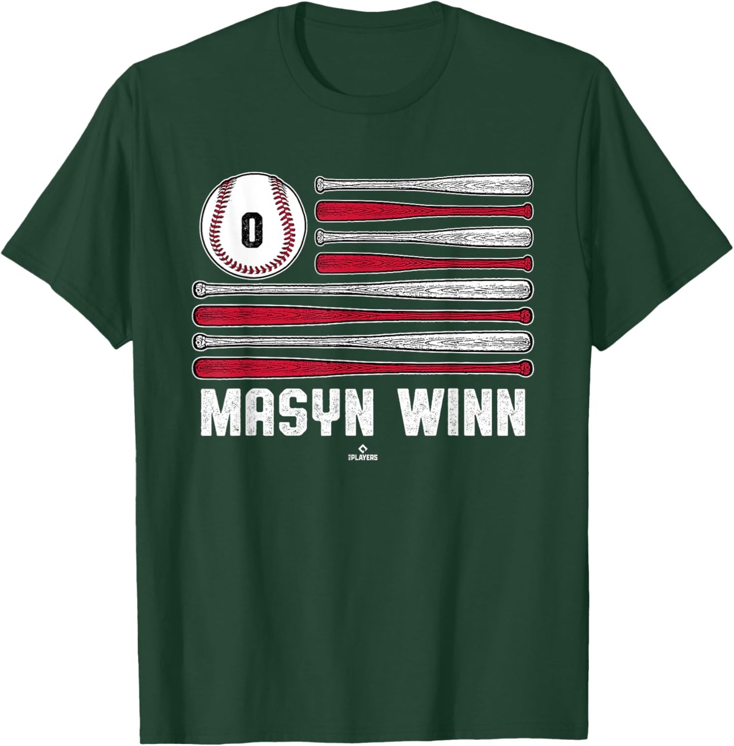 Baseball American Flag Masyn Winn St Louis Baseball MLBPA T-Shirt - T-Shirt | Forest