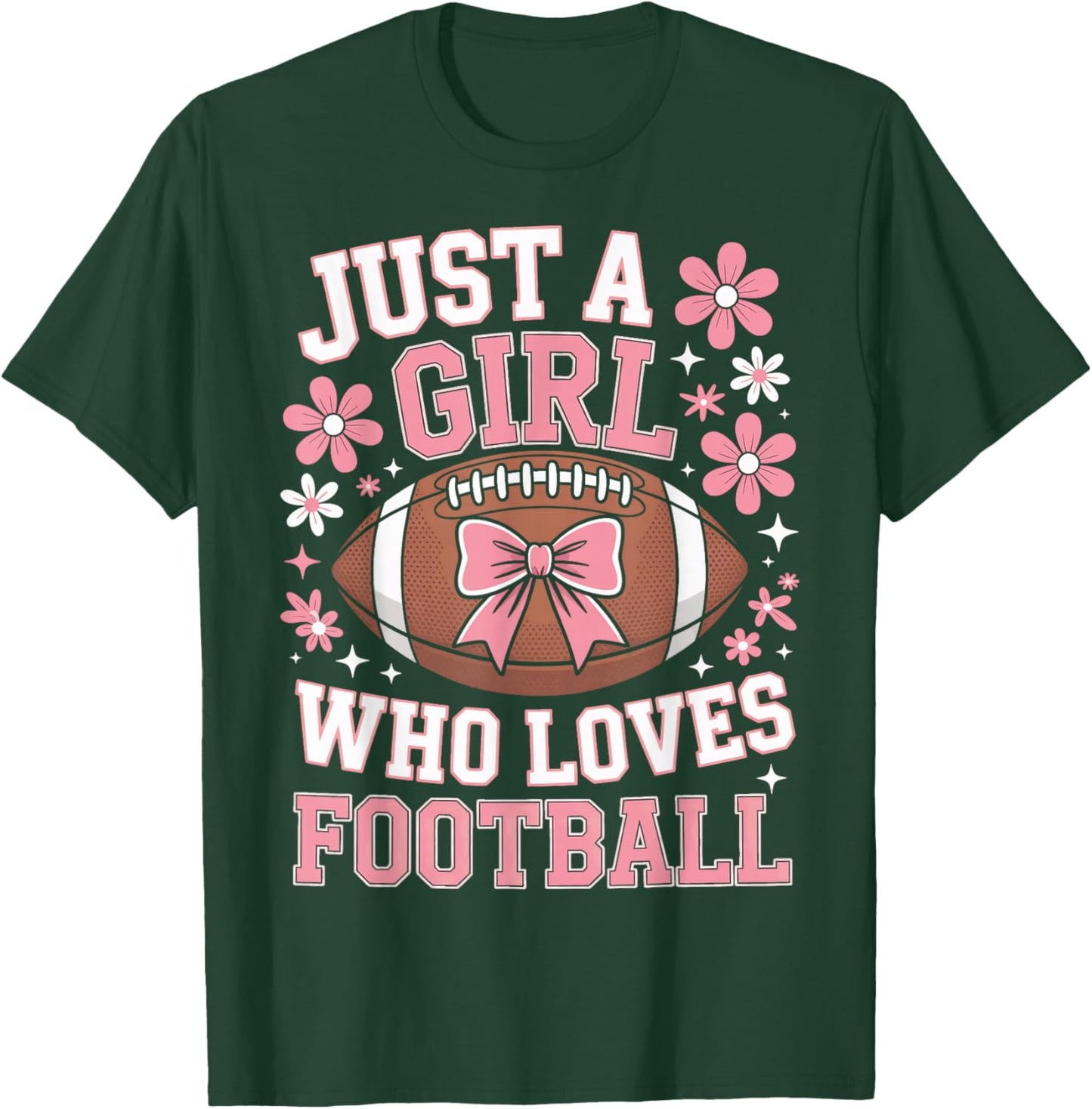 Football Fans Just A Girl Who Loves Football Athletic Girls T-Shirt - T-Shirt | Forest