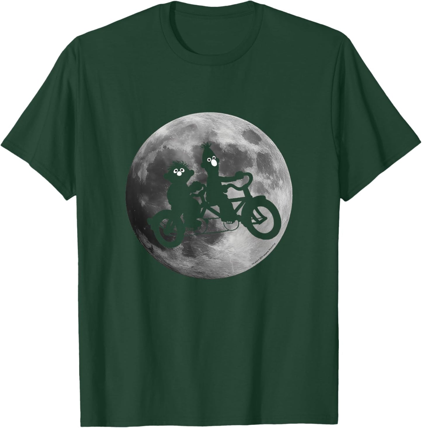 Sesame Street Ernie and Bert in Moonlight Shadow Bicycle T-Shirt - T-Shirt | Forest