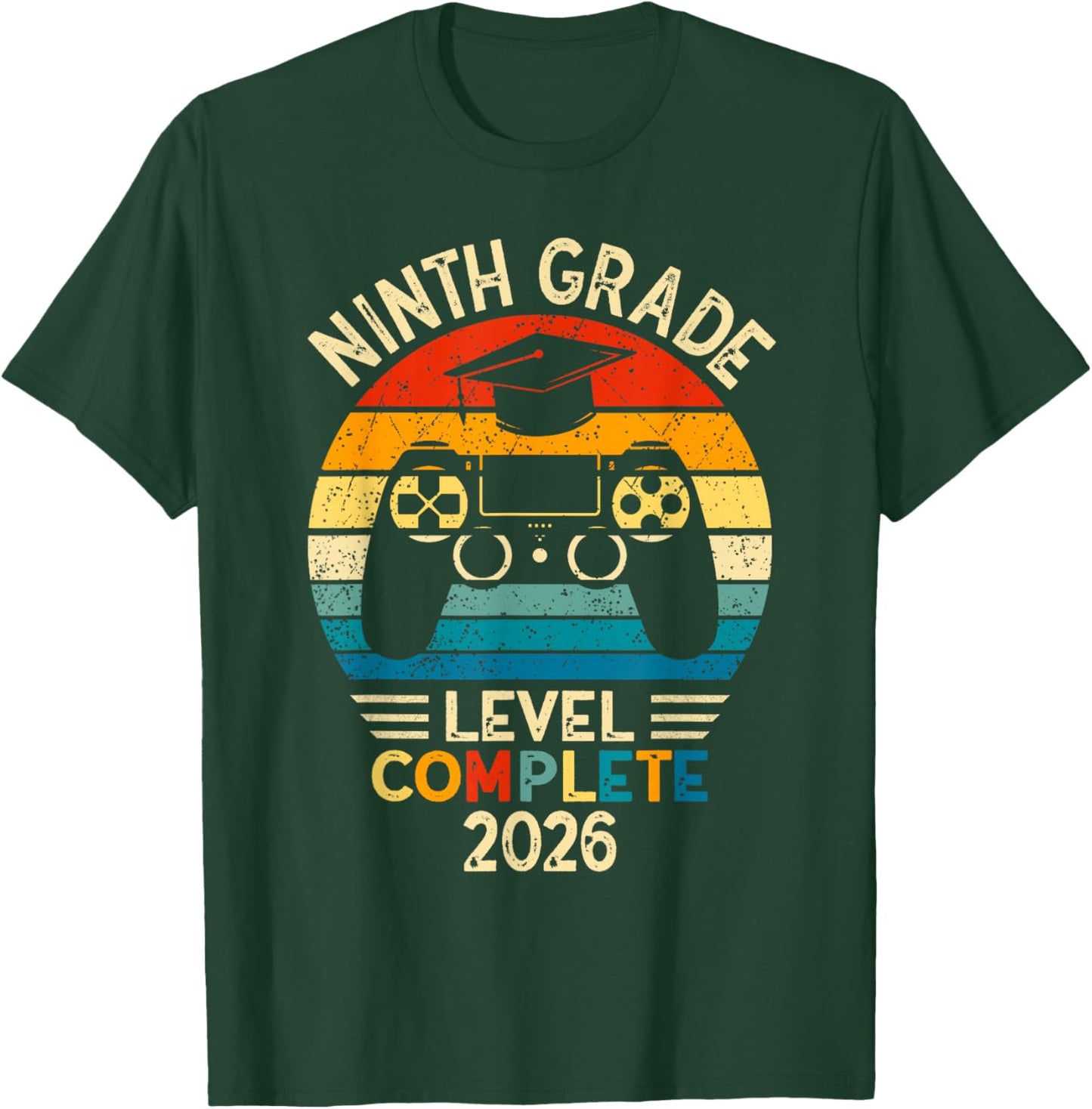 9th Grade Graduation 2026 Level Complete Gamer T-Shirt - T-Shirt | Forest