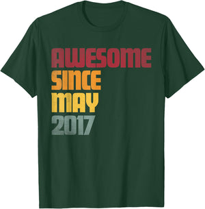 Awesome Since May 2017 9th Birthday - Vintage T-Shirt - T-Shirt | Forest