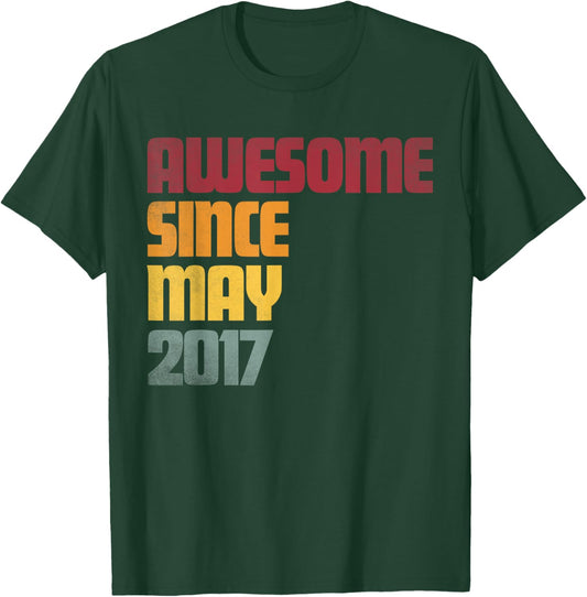 Awesome Since May 2017 9th Birthday - Vintage T-Shirt - T-Shirt | Forest