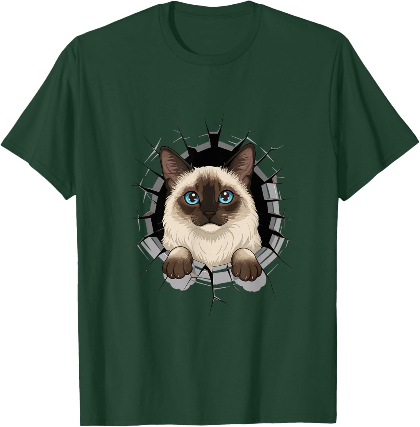 Graffiti Wall Art Balinese Cat Longhaired Siamese T-Shirt - T-Shirt | Forest