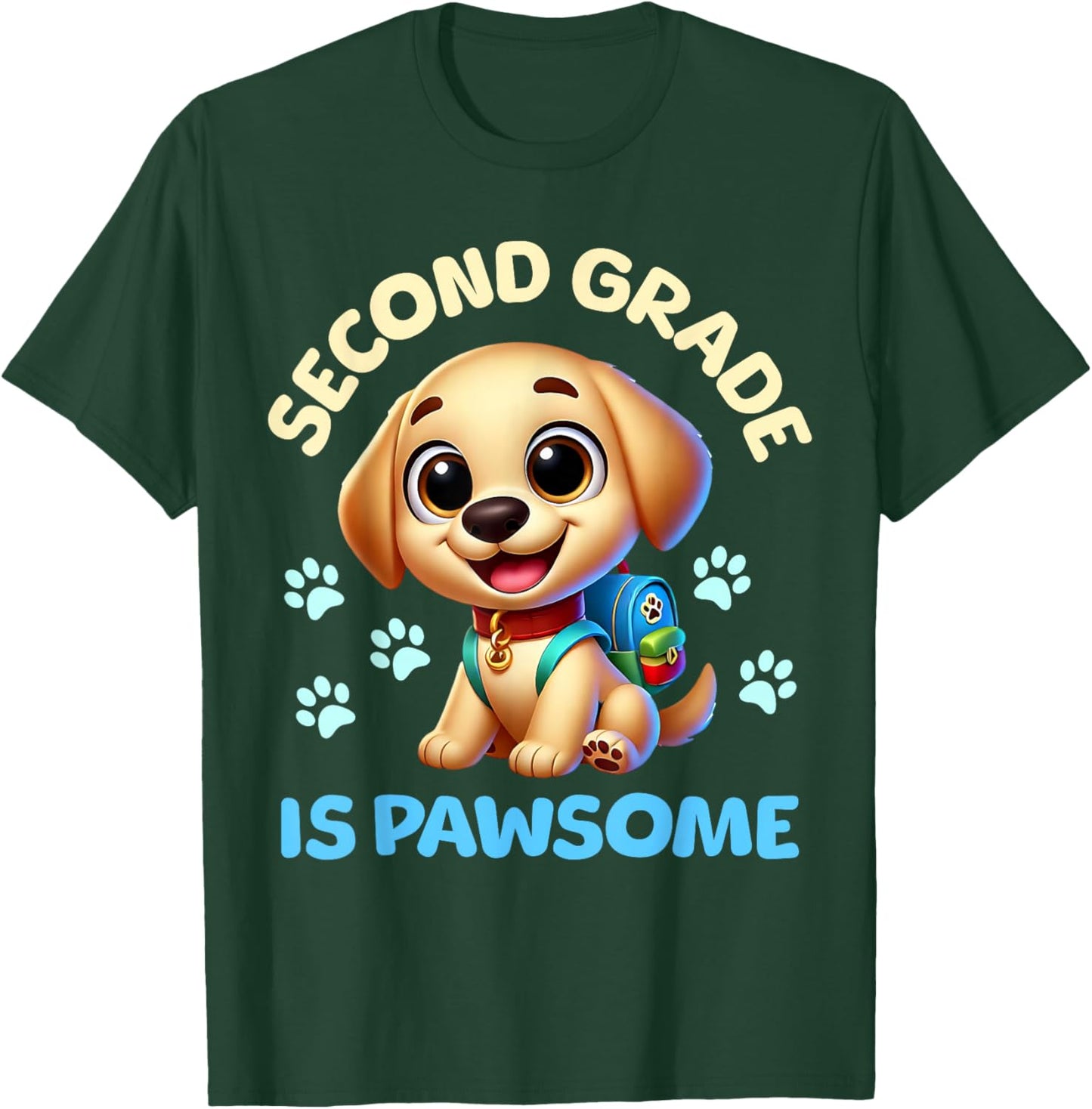 First Day Of School Puppy Dog Second Grade T-Shirt - T-Shirt | Forest