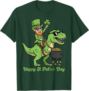 Happy St Patrex Leprechaun Dinosaure Irlandais T-Rex pour garçons T-Shirt - T-Shirt | Forest