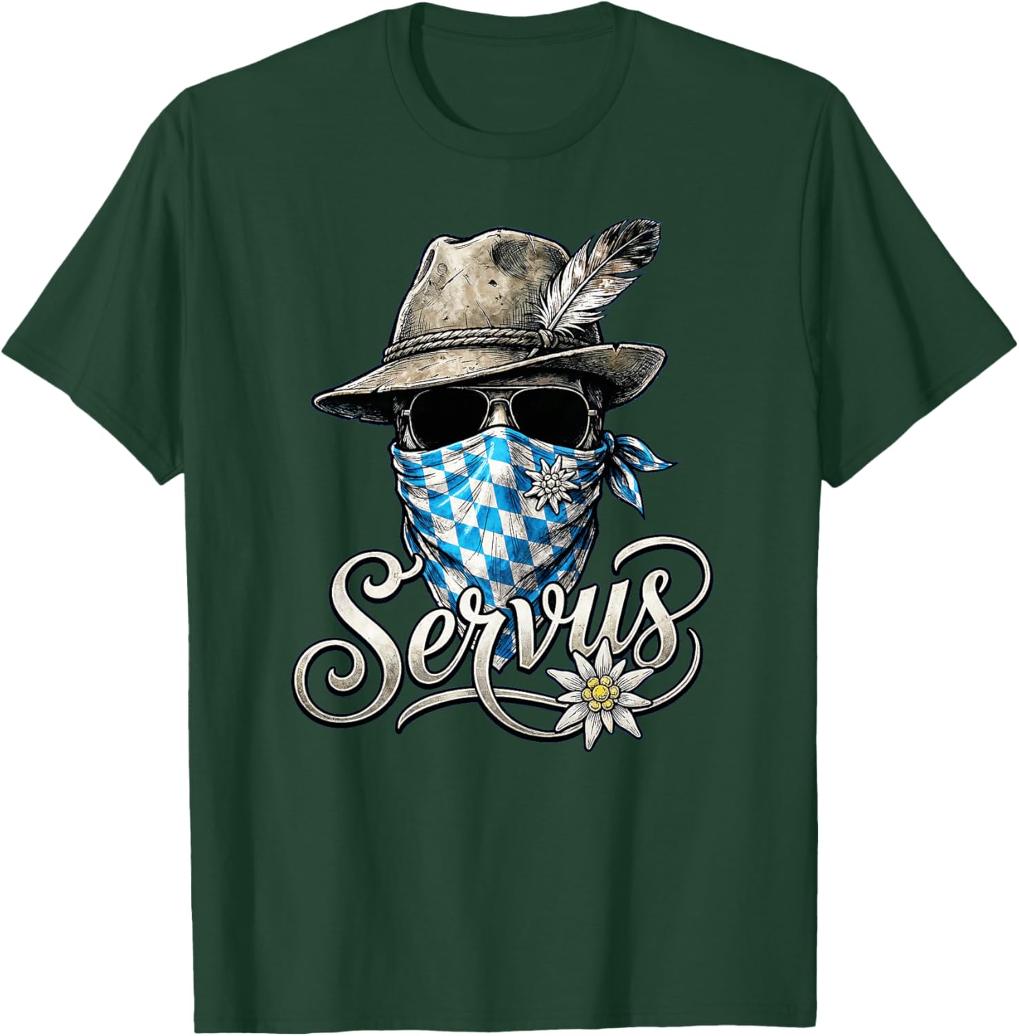 Trachten Shirt Herren Trachtenshirt Passend für Oktoberfest Premium T-Shirt - T-Shirt | Forest