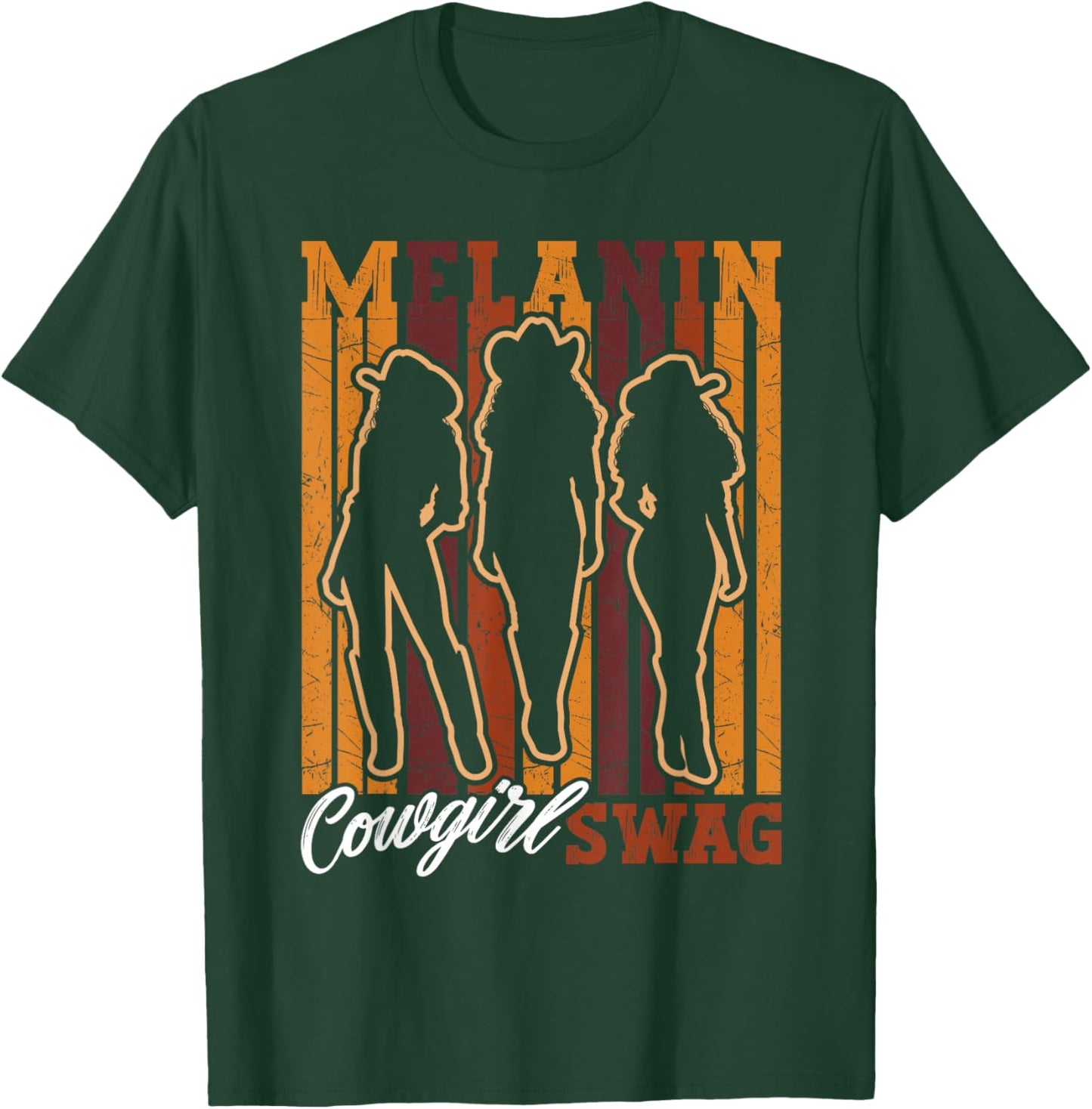 Melanin Cowgirl Swag African Western Rodeo Black History T-Shirt - T-Shirt | Forest