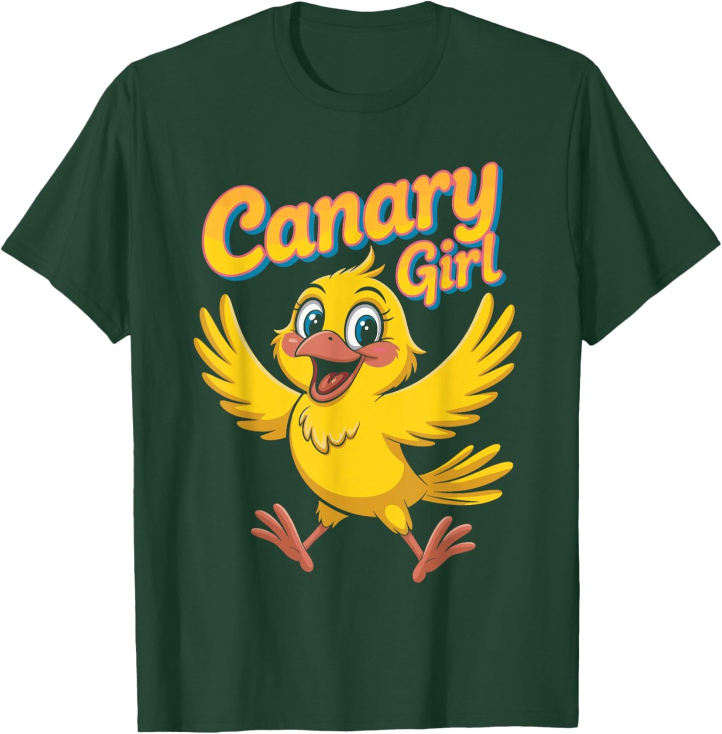 Canary Girl Cartoon Yellow Bird Themed Retro Style T-Shirt - T-Shirt | Forest