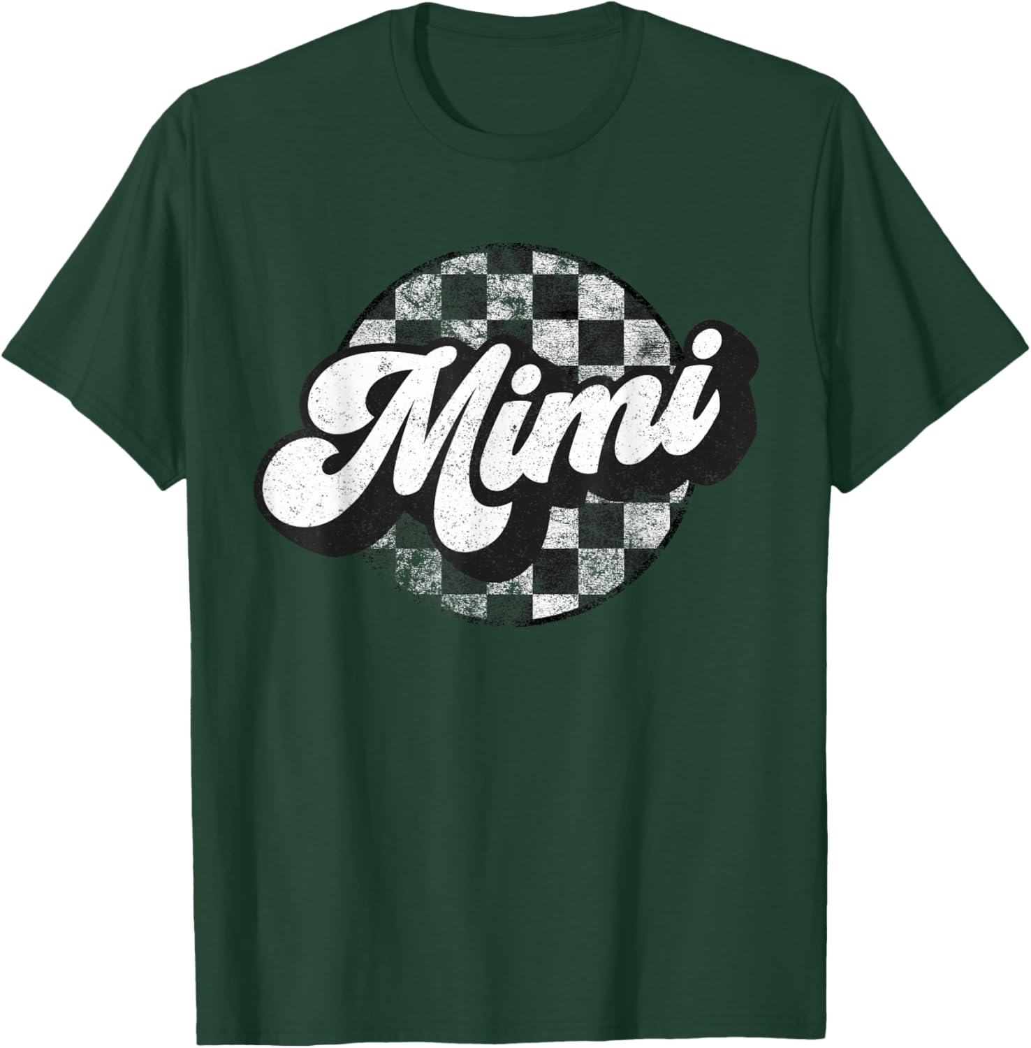 Funny Retro Checkered Mimi Race Vintage Matching Family T-Shirt - T-Shirt | Forest