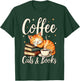 Coffee Cats And Books Lover, & Men, Funny Coffee T-Shirt - T-Shirt | Forest