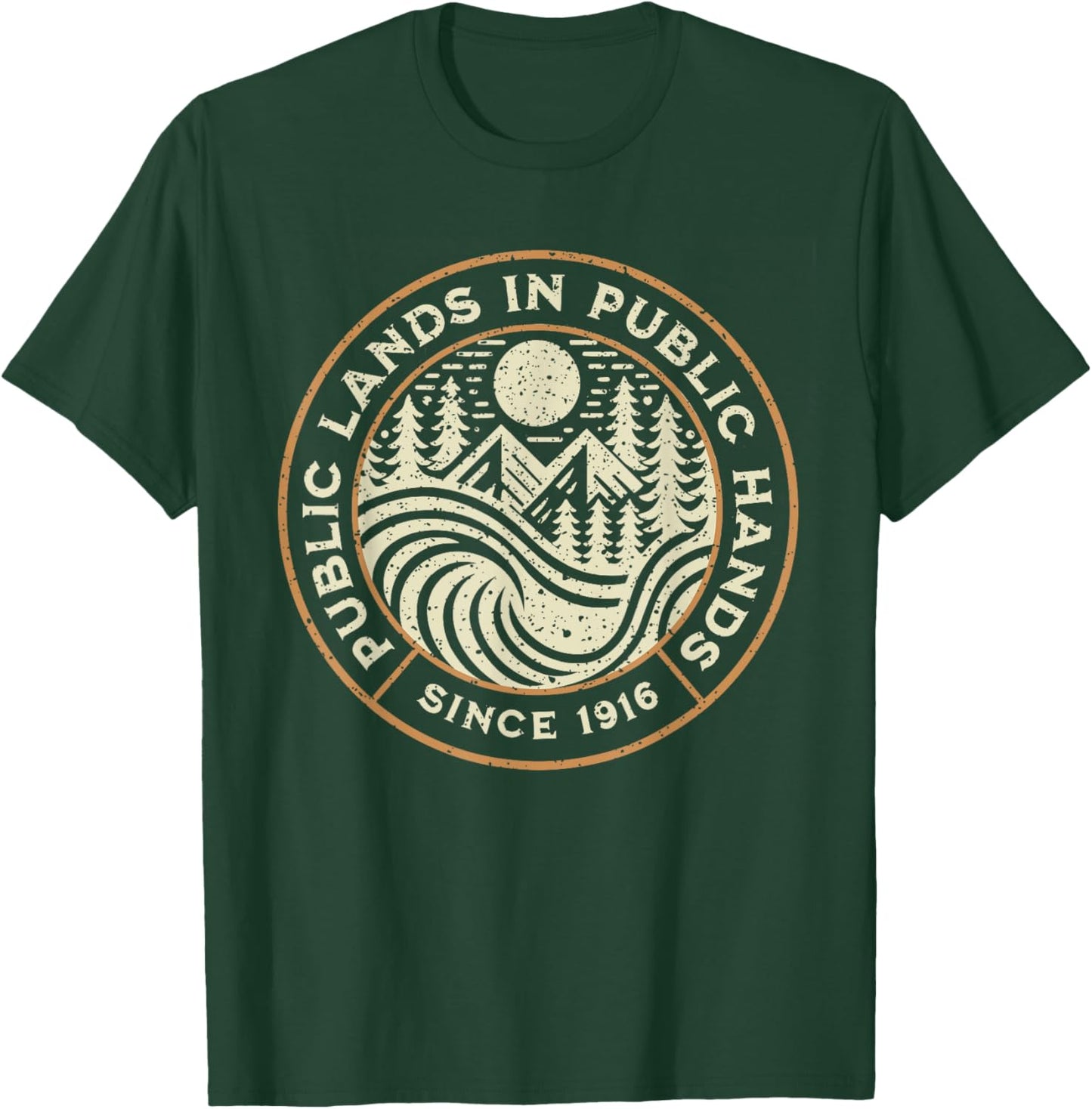 Funny Retro Public Lands in Public Hands National Parks T-Shirt - T-Shirt | Forest