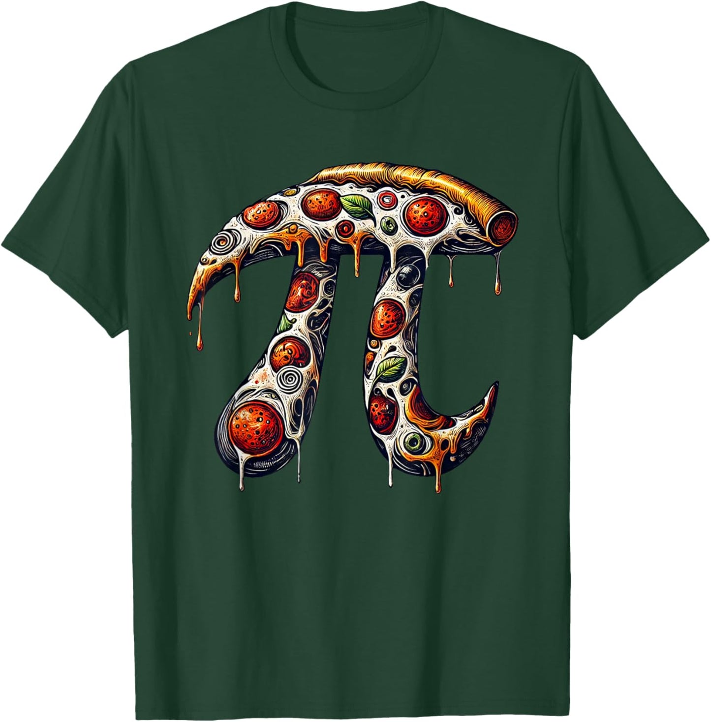 Funny Pizza Pi Math Pi Day Celebration Lover Pizza Pi 3.14 T-Shirt - T-Shirt | Forest