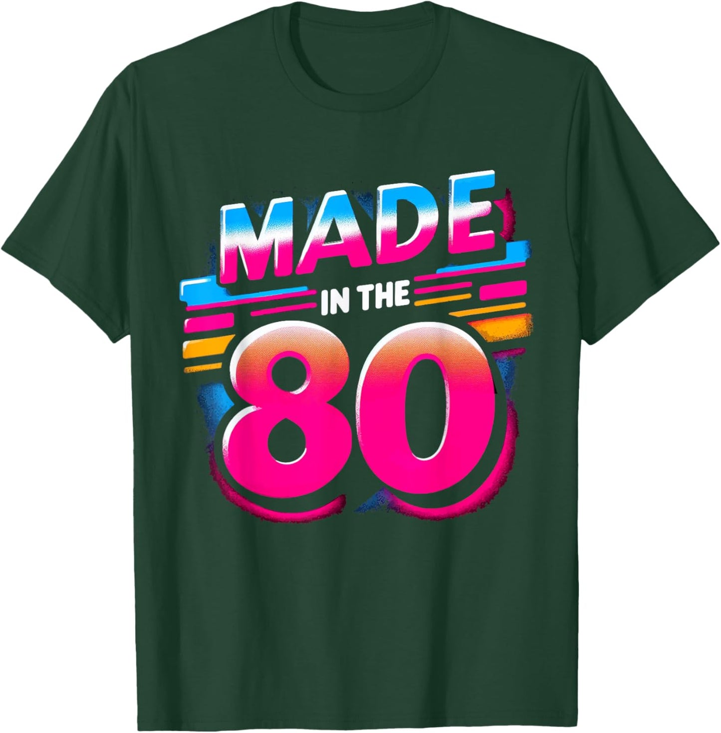 Made In The 80 1980s Retro Nineteen Eighties Vintage Music T-Shirt - T-Shirt | Forest