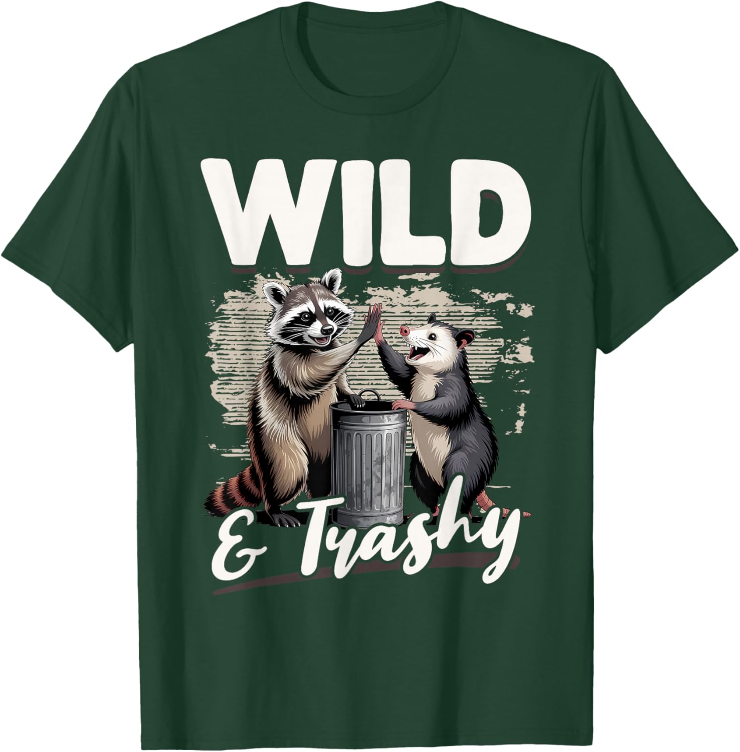 Funny Opossum and Raccoon T-Shirt - T-Shirt | Forest