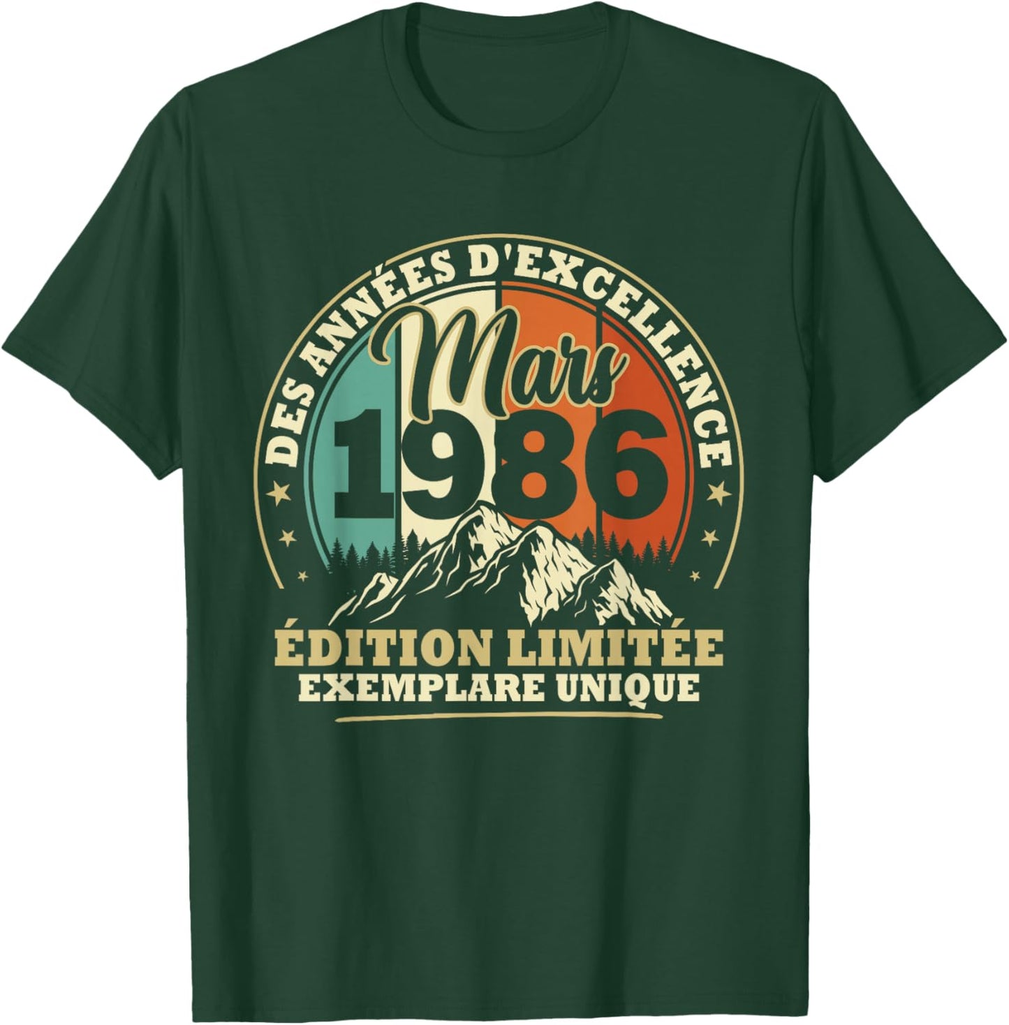 Vintage Mars 1986 Cadeau Anniversaire 40 Ans Hommes Femmes T-Shirt - T-Shirt | Forest
