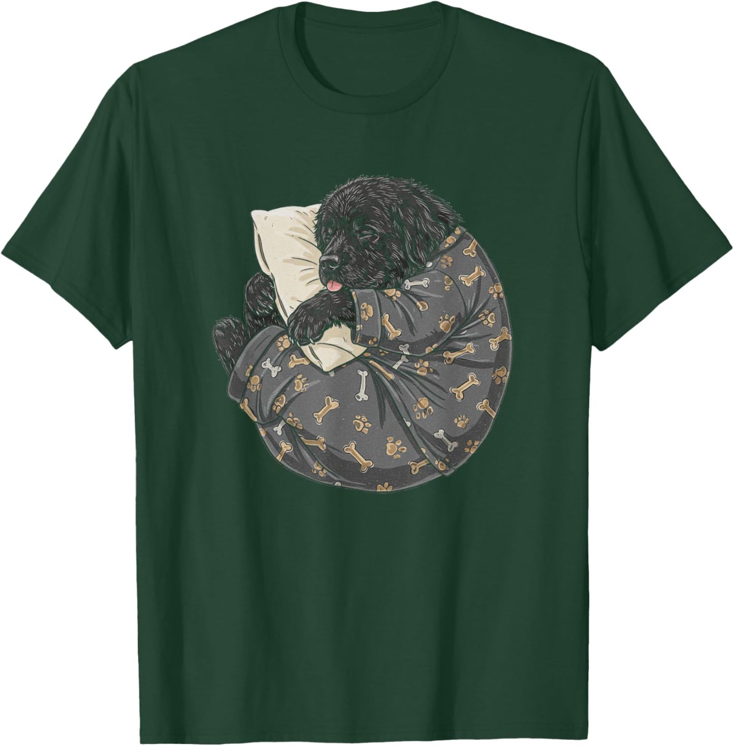 Funny Sleepy Newfoundland Pajama Men Women Kids Newfie T-Shirt - T-Shirt | Forest