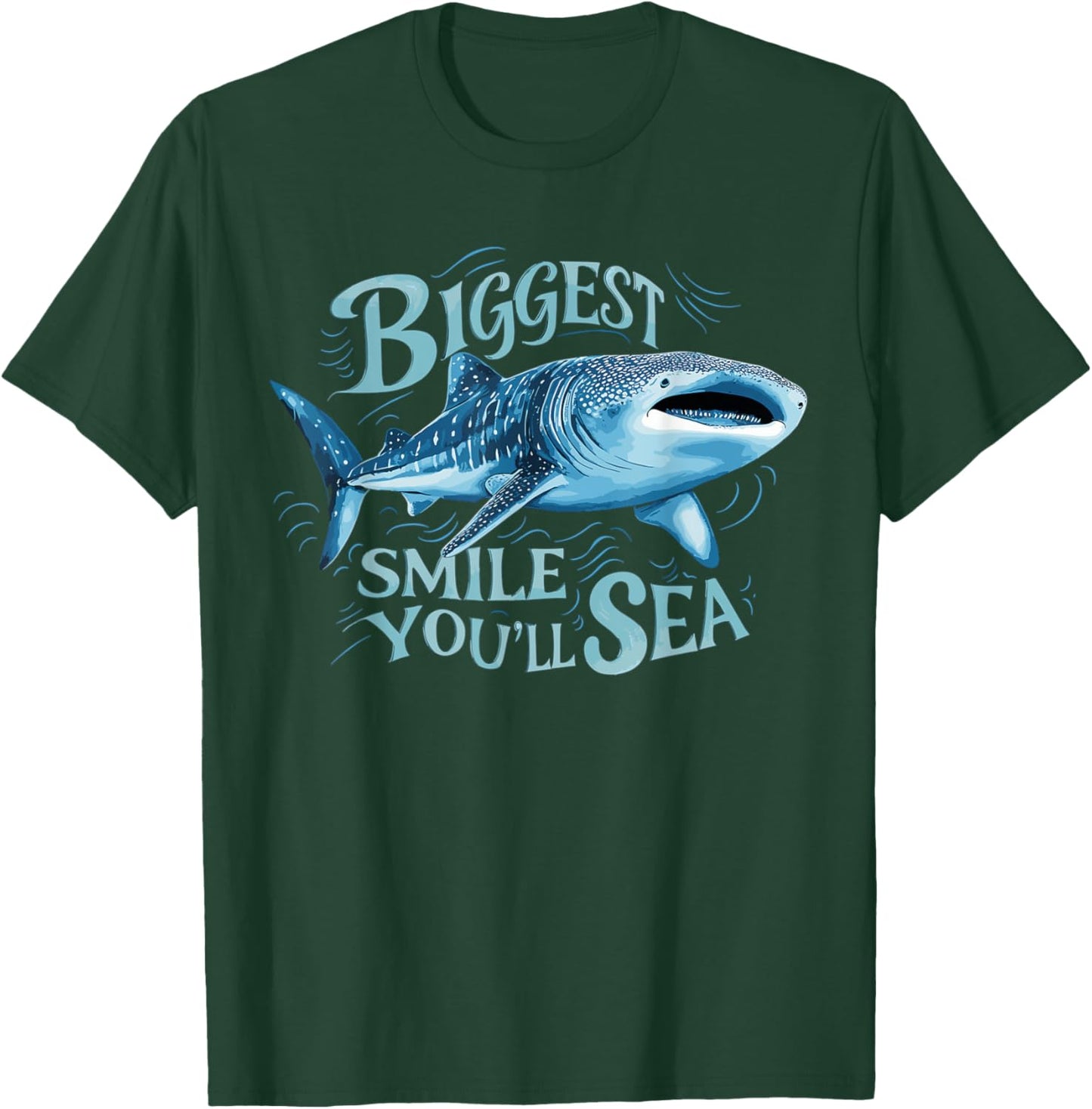 Funny Whale Shark Biggest Smile Pun T-Shirt - T-Shirt | Forest