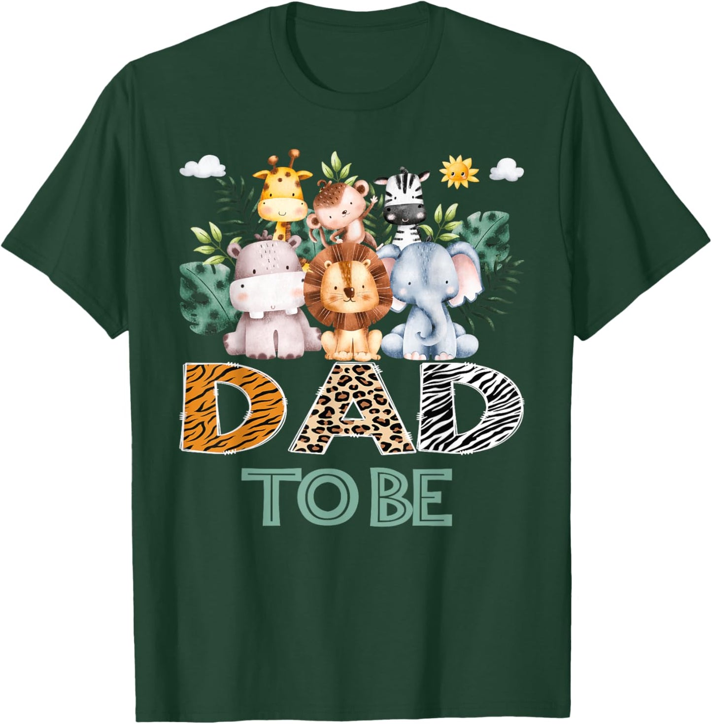 Soon To Be Dad Jungle Animal Safari Gender Reveal T-Shirt - T-Shirt | Forest