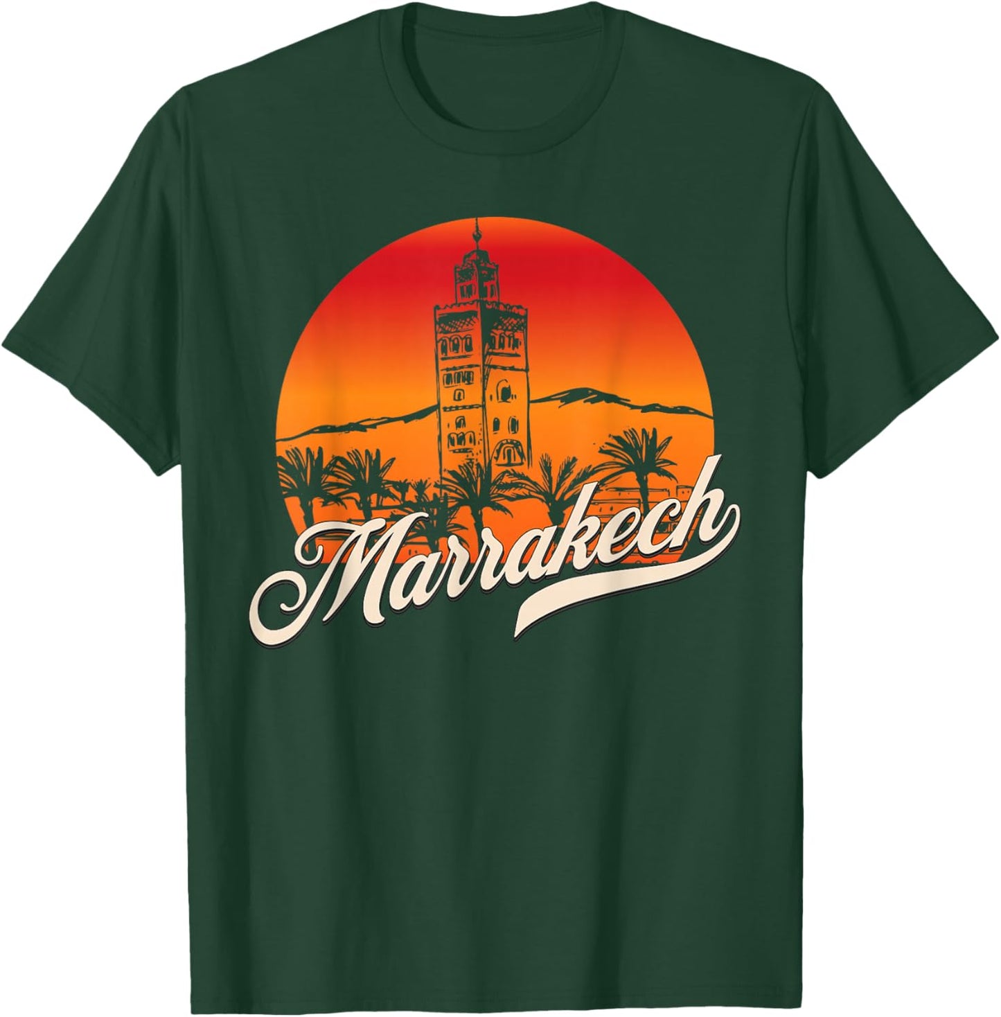 Marrakech Morocco Travel Marrakech Sunset T-Shirt - T-Shirt | Forest