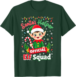Elf Squad Santa's Holiday Helper Cute Elves Family Group T-Shirt - T-Shirt | Forest