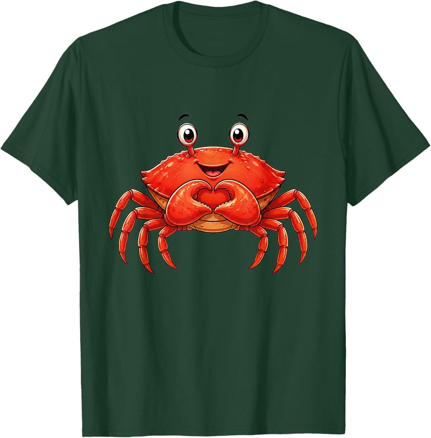 Crab with Heart | Cute Crabby with Heart Symbol T-Shirt - T-Shirt | Forest
