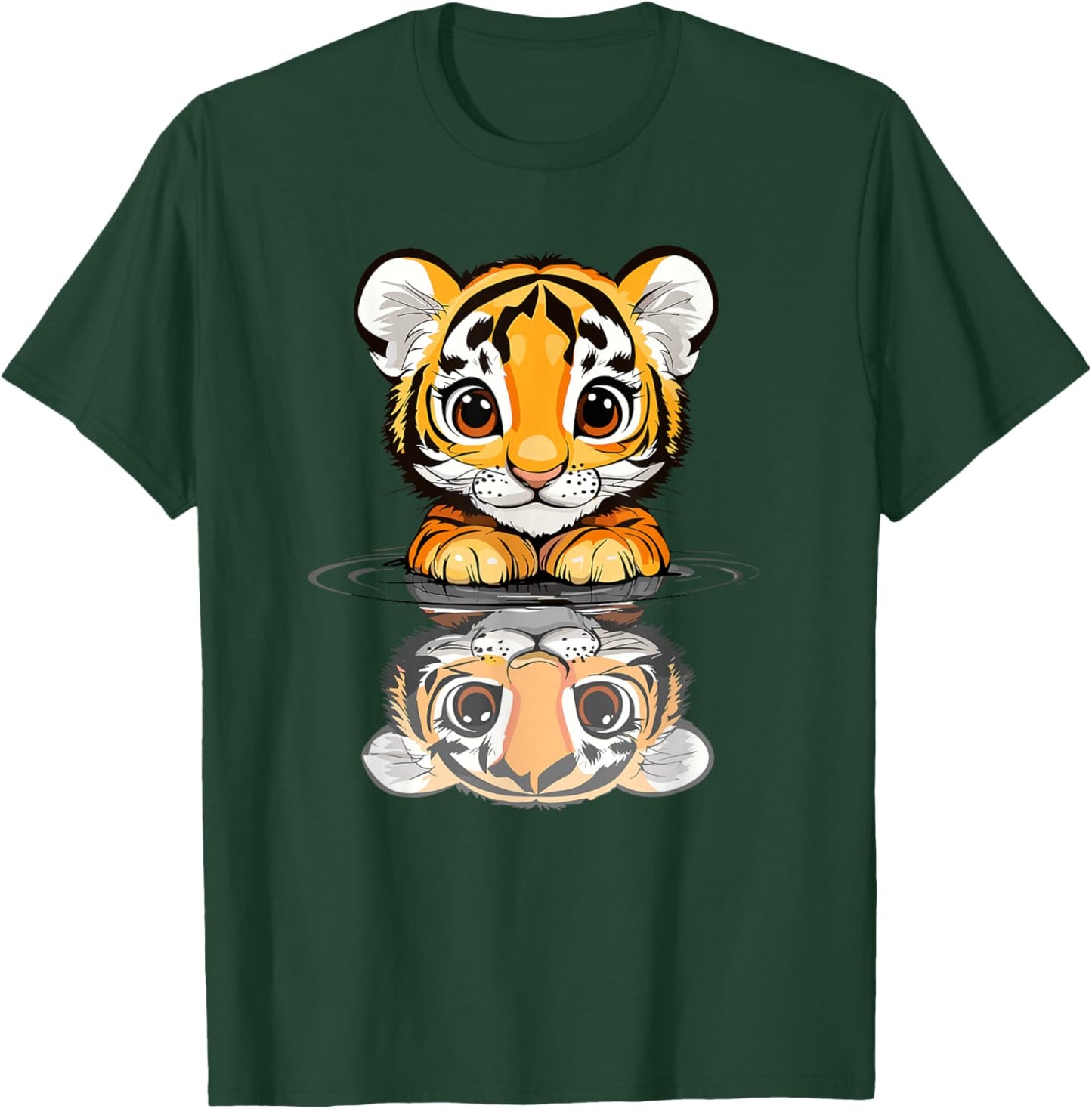 Cute Baby Tiger Reflection In Water T-Shirt - T-Shirt | Forest