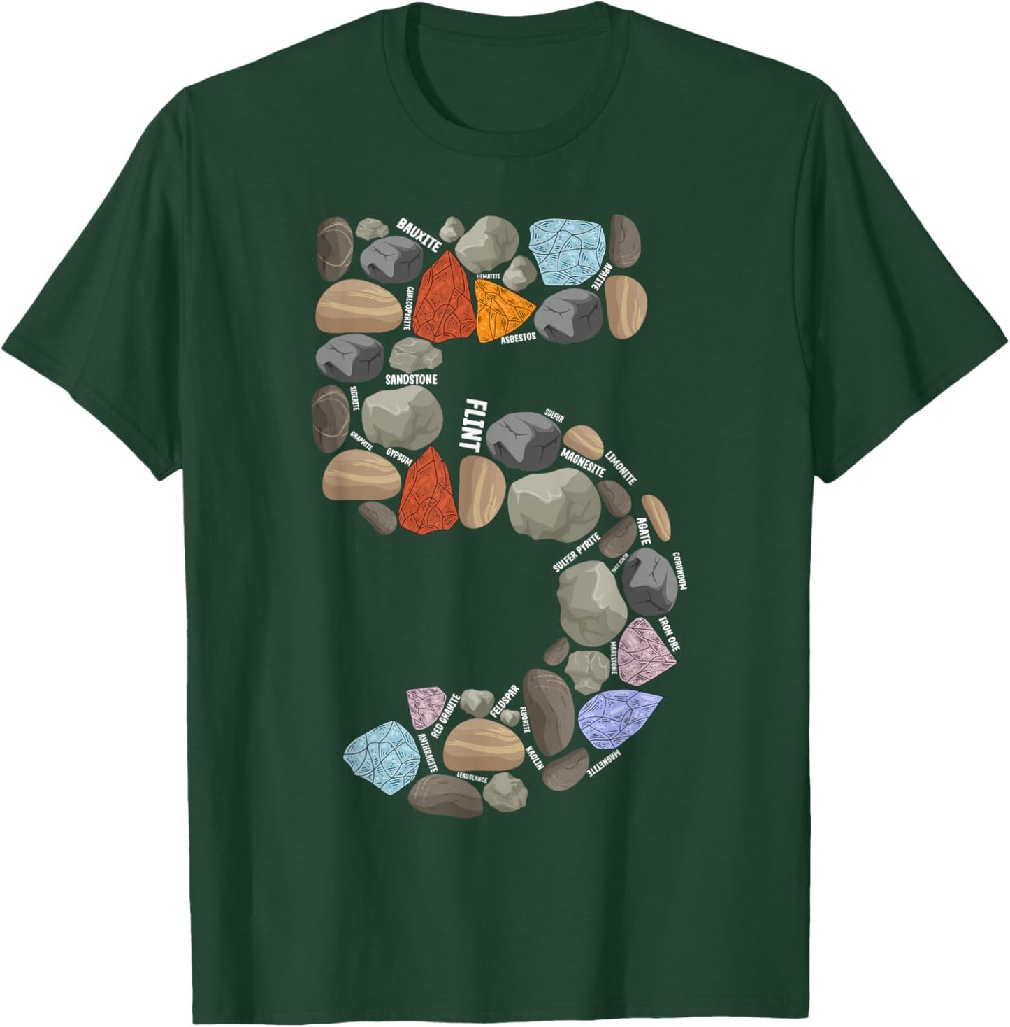 Geology Rocks 5 Years Old 5th Birthday Rock Collecting T-Shirt - T-Shirt | Forest