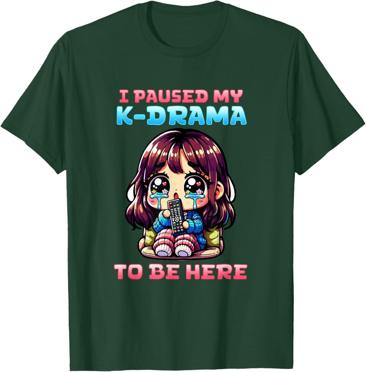 I Paused My K-Drama To Be Here I Finger Heart I Korean Music T-Shirt - T-Shirt | Forest