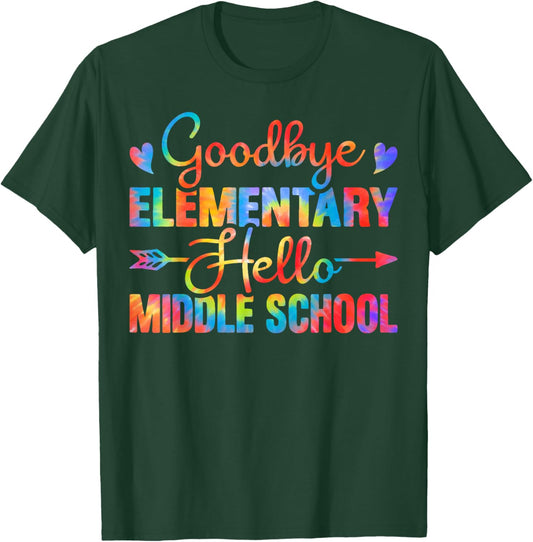 Goodbye Elementary Hello Middle School Teacher Student Kids T-Shirt - T-Shirt | Forest