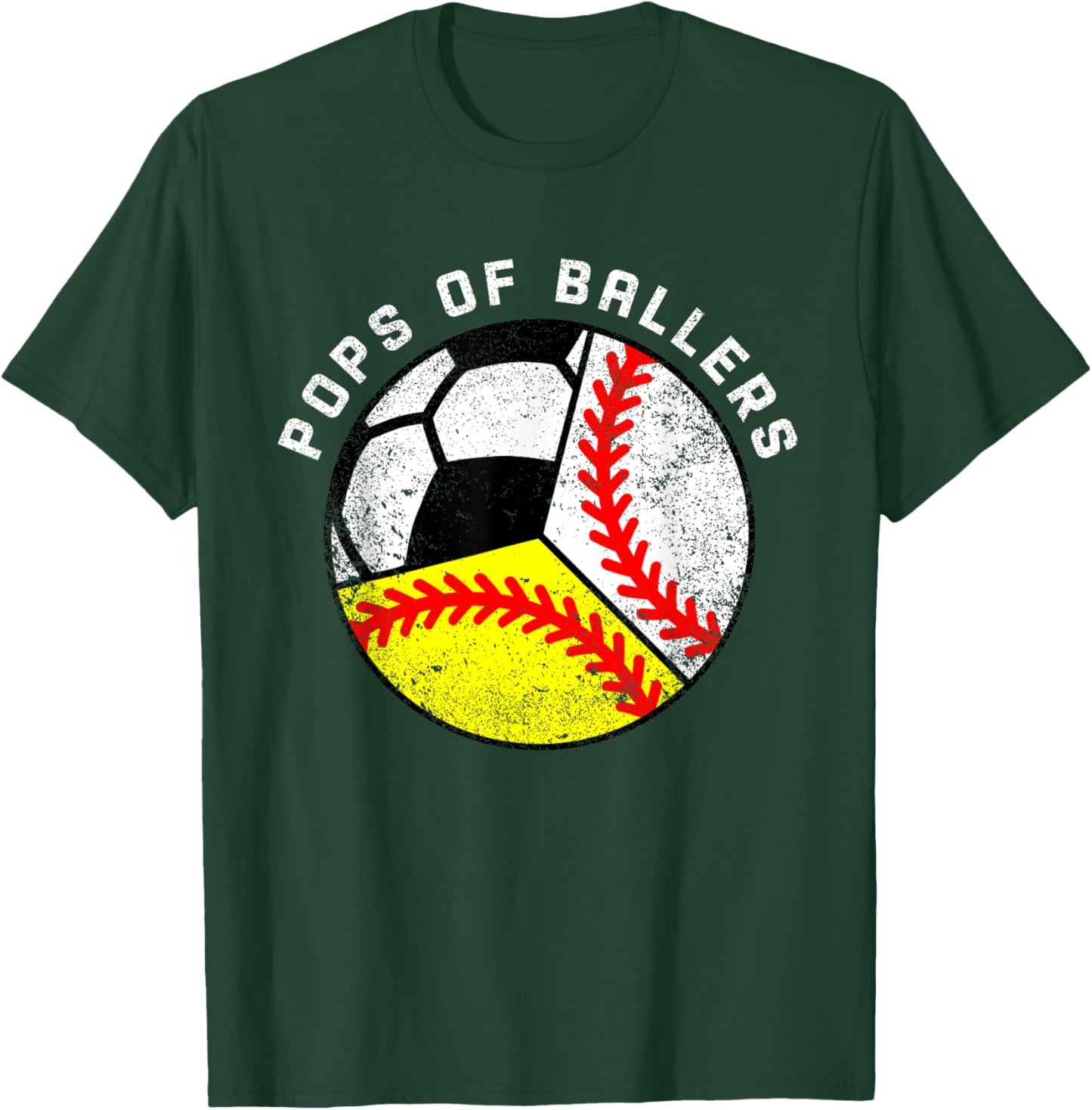 Pops Of Ballers Funny Baseball Softball Soccer Pops T-Shirt - T-Shirt | Forest