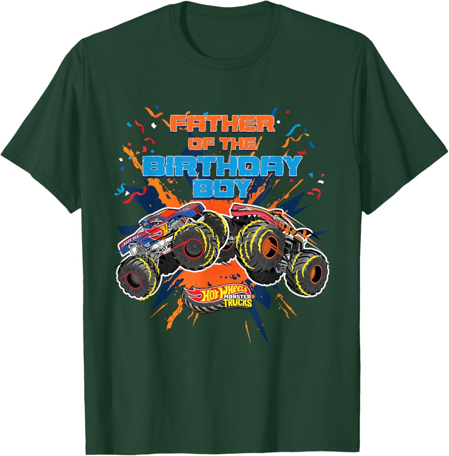 Hot Wheels Monster Trucks - Father of Birthday Boy T-Shirt - T-Shirt | Forest