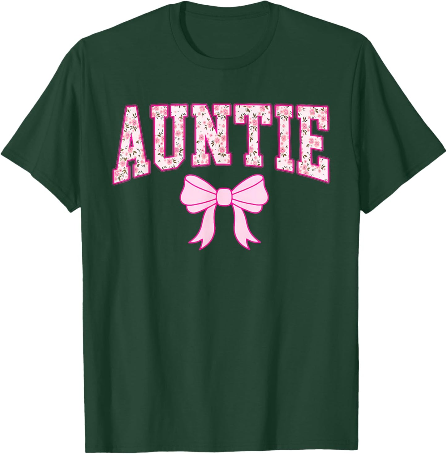 Auntie Coquette Bow Pink Aesthetic Mother's Day Aunt T-Shirt - T-Shirt | Forest