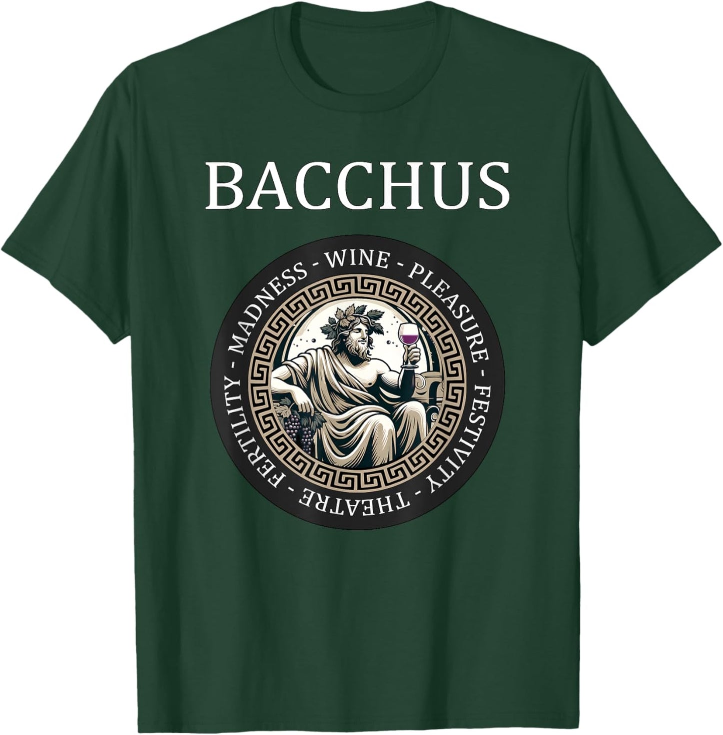 Bacchus Roman God of Wine and Festivals Roman Mythology T-Shirt - T-Shirt | Forest
