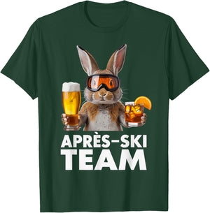 Après Ski Team Rabbit Skiing Beer Cocktail Party T-Shirt - T-Shirt | Forest