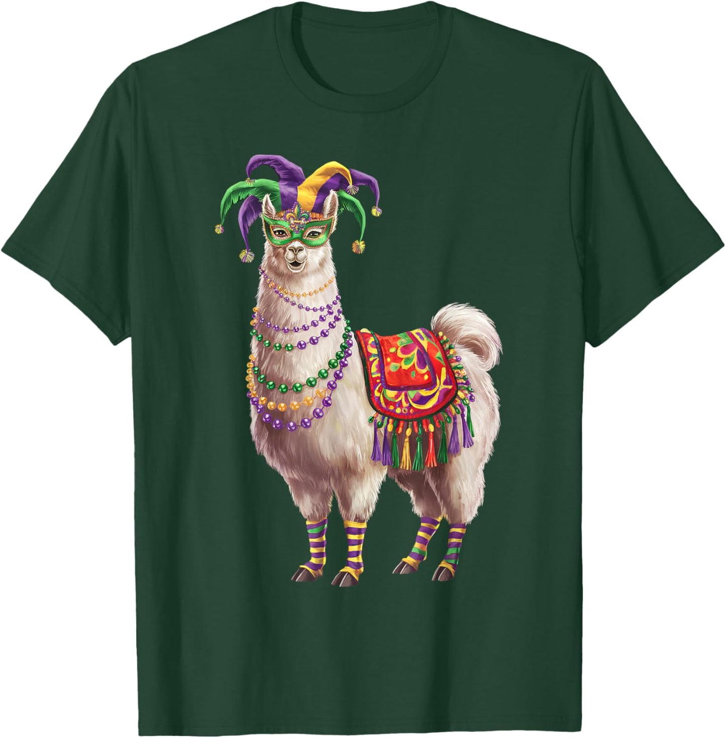 Mardi Gras Funny Llama No Probllama New Orleans Louisiana T-Shirt - T-Shirt | Forest