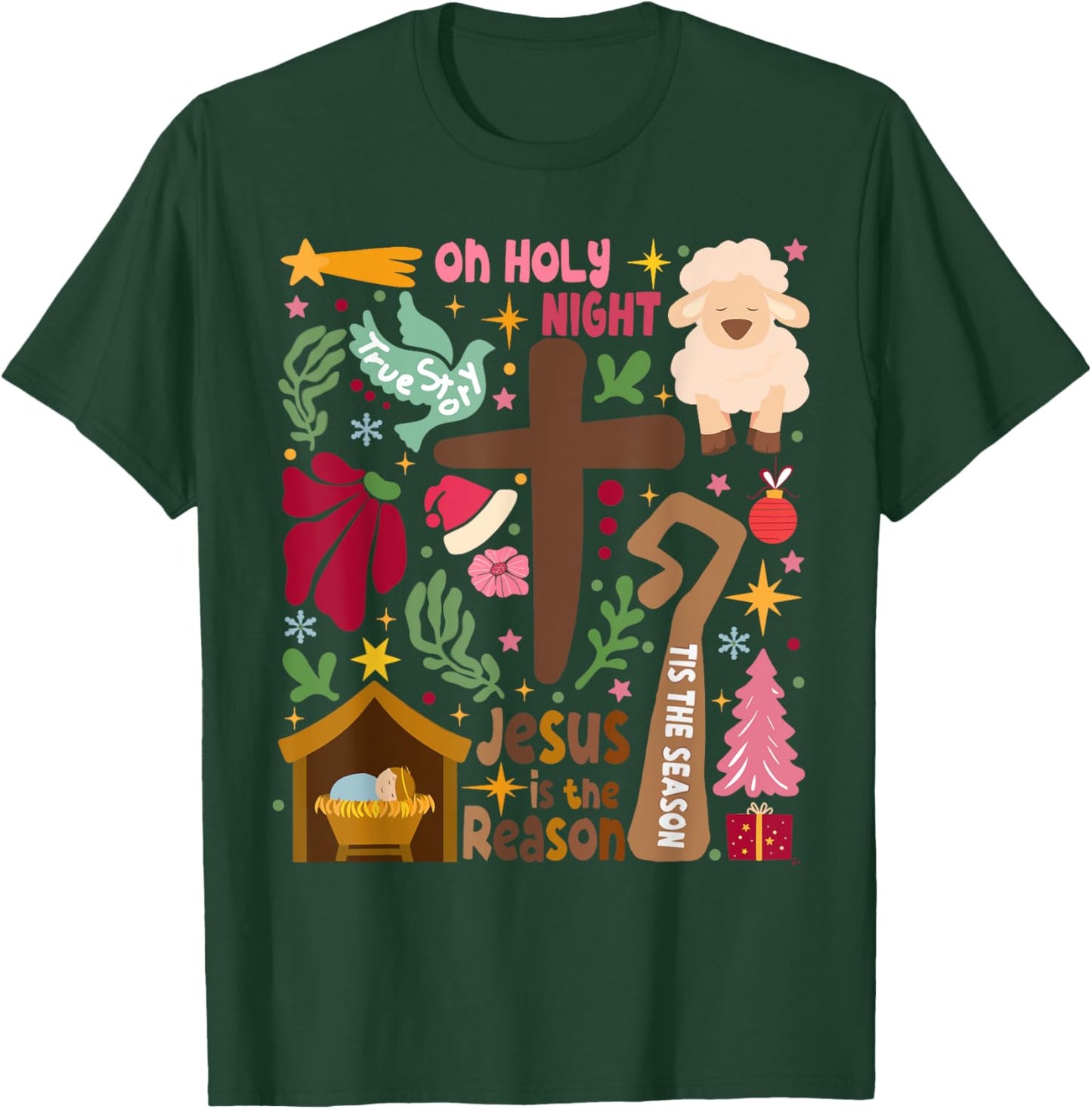 True Story Jesus Christmas Nativity Scene Christian Faith T-Shirt - T-Shirt | Forest