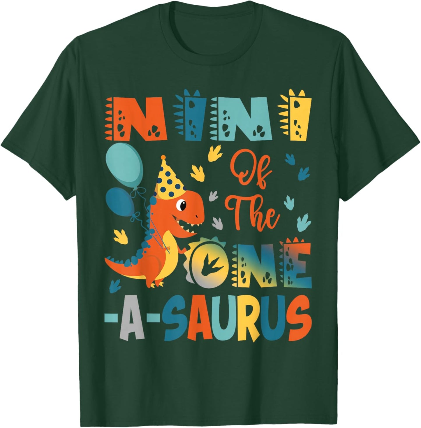 Nini Of The One-A-Saurus 2Nd Birthday Dinosaur Party T-Shirt - T-Shirt | Forest