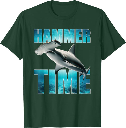 Hammerhead Shark Hammer Time Funny Ocean Lovers T-Shirt - T-Shirt | Forest