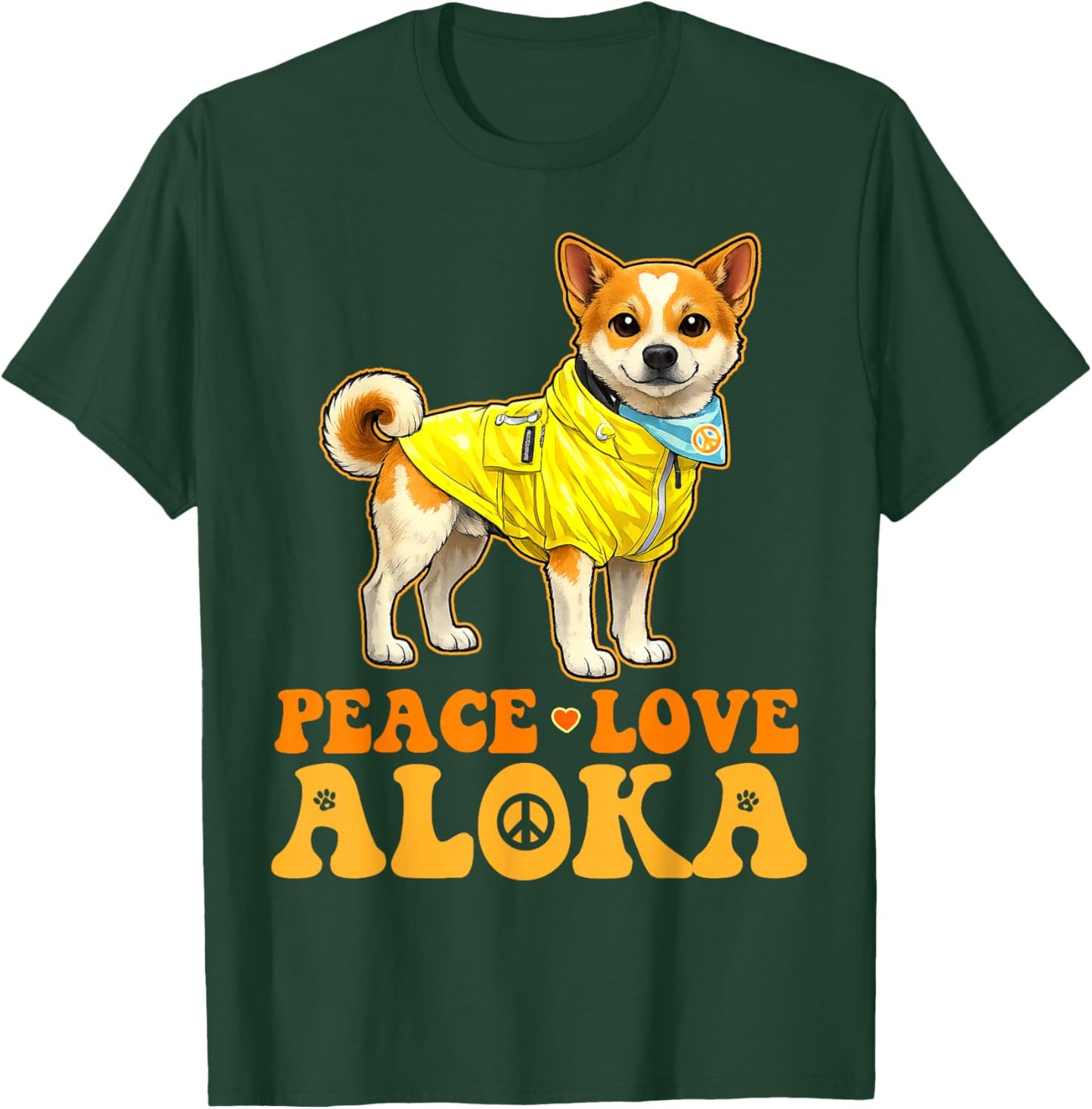 Peace Love Aloka The Peace Dog Women Kids T-Shirt - T-Shirt | Forest