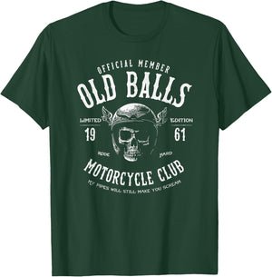 The Old Balls Club Vintage Motorcycle 65th Birthday T-Shirt - T-Shirt | Forest