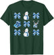 Cute Snowman Coquette Bow Winter Wonderland Icy Blue Xmas T-Shirt - T-Shirt | Forest