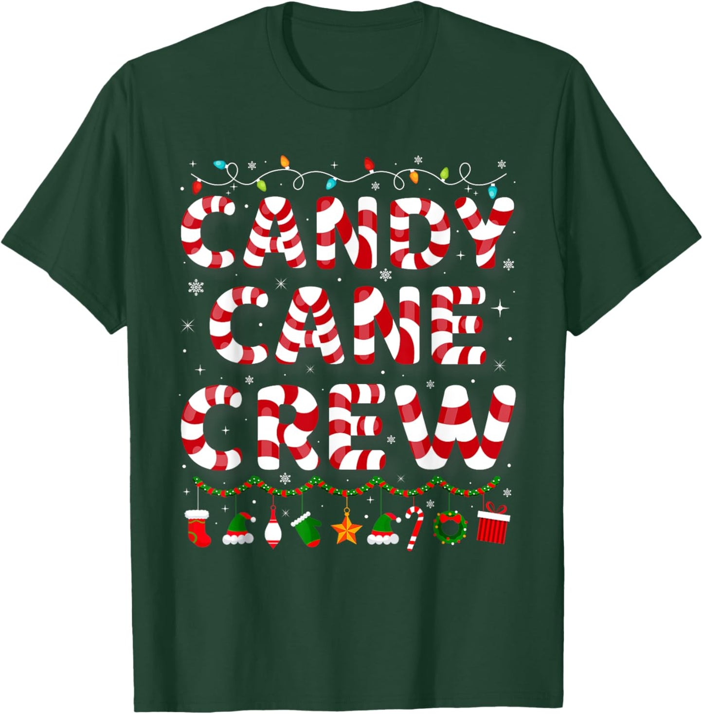 Candy Cane Crew Funny Christmas Candy Cane Lover Xmas Pajama T-Shirt - T-Shirt | Forest