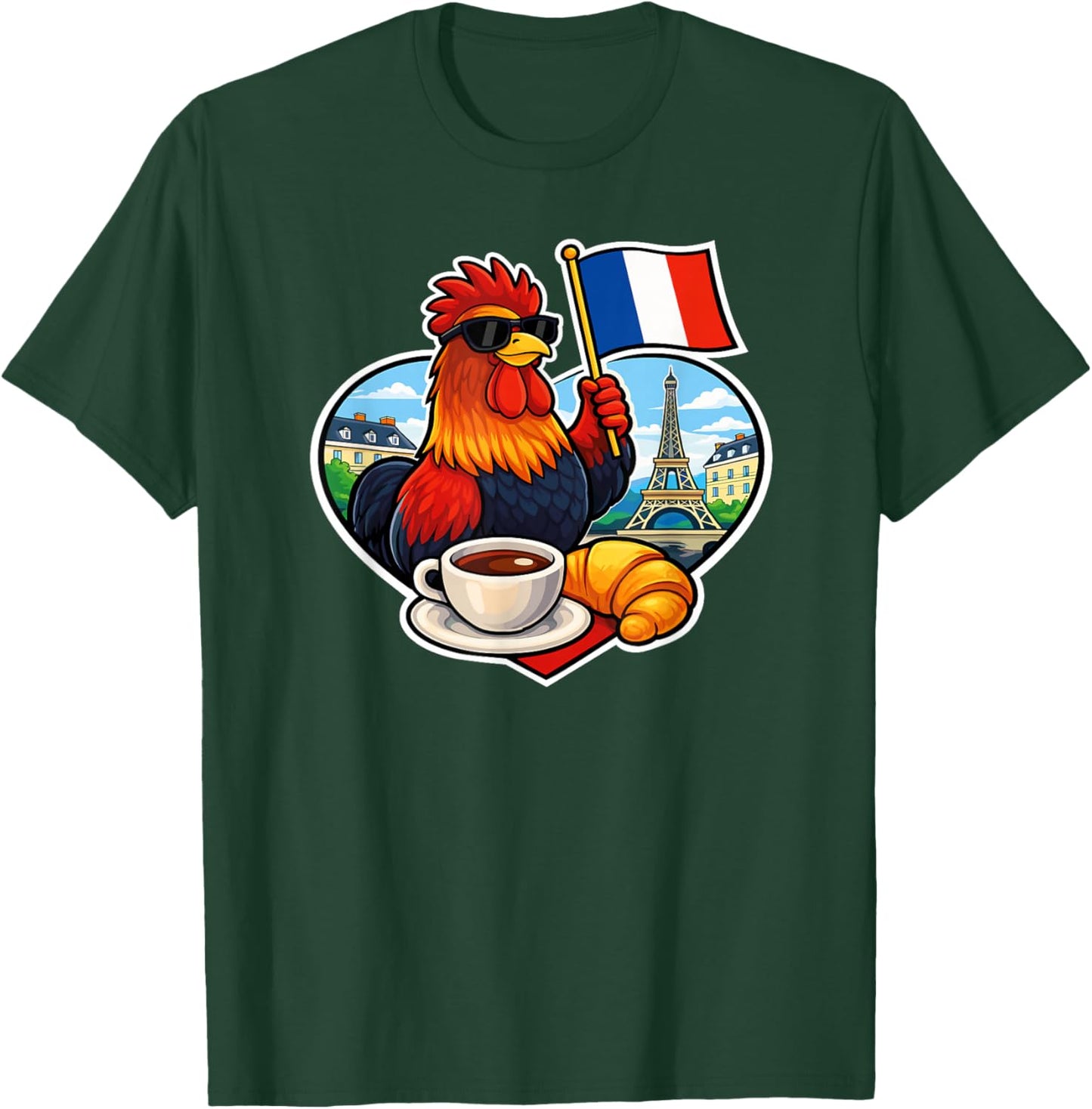 France - Illustration culturelle et Symboles français T-Shirt - T-Shirt | Forest
