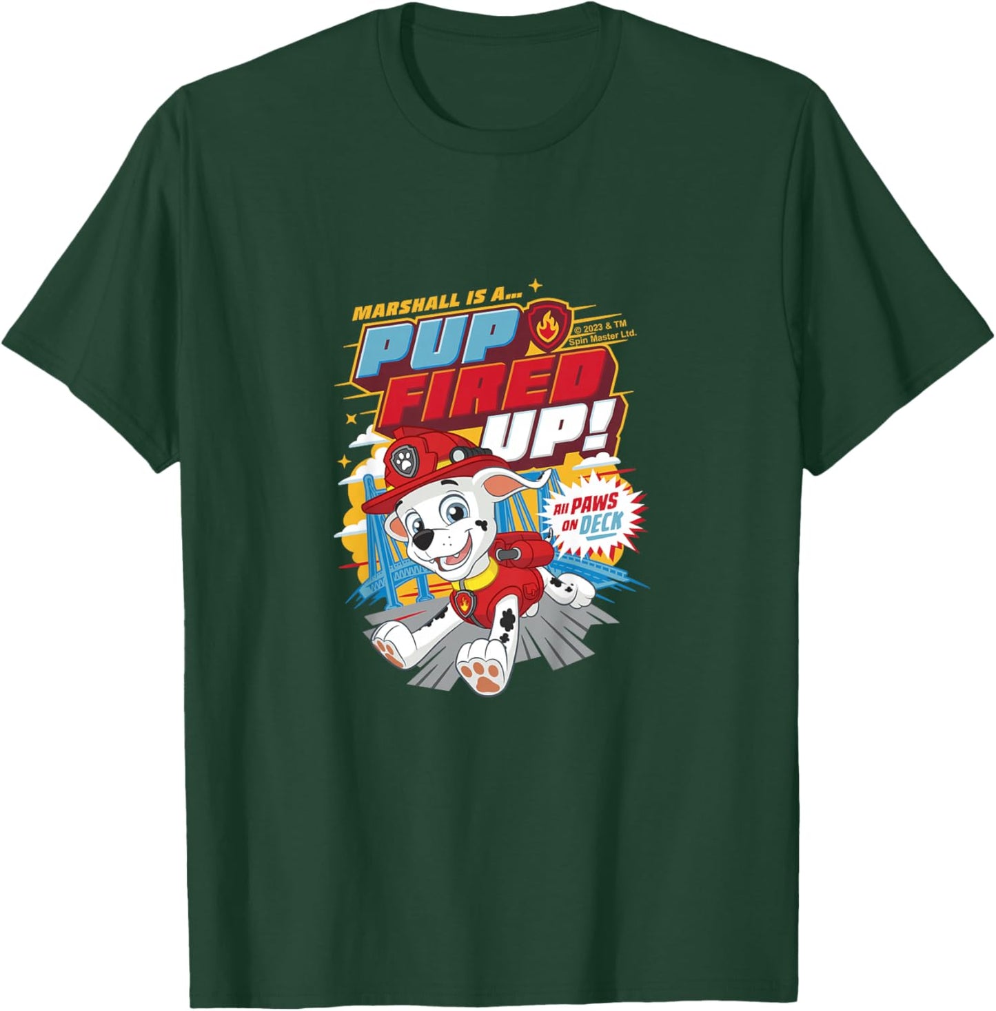 Kids PAW Patrol Marshall Is A Pup Fired Up All Paws On Deck T-Shirt - T-Shirt | Forest