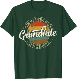 Grandude Man Myth Legend Stamp Fathers Day Grandpa to Be T-Shirt - T-Shirt | Forest