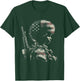 Female Soldier American Flag - Patriotic USA Afro Veteran T-Shirt - T-Shirt | Forest