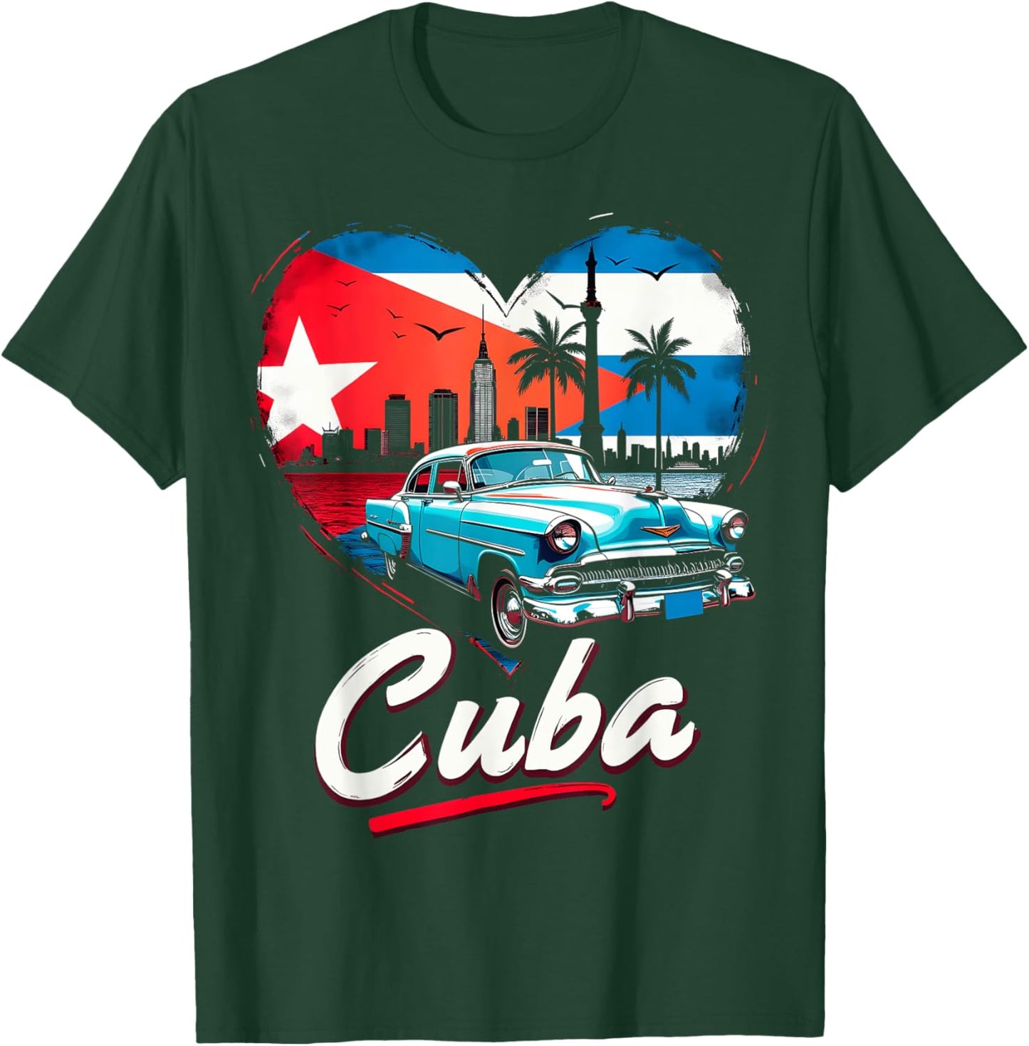 Cuba Retro Love T-Shirt - T-Shirt | Forest