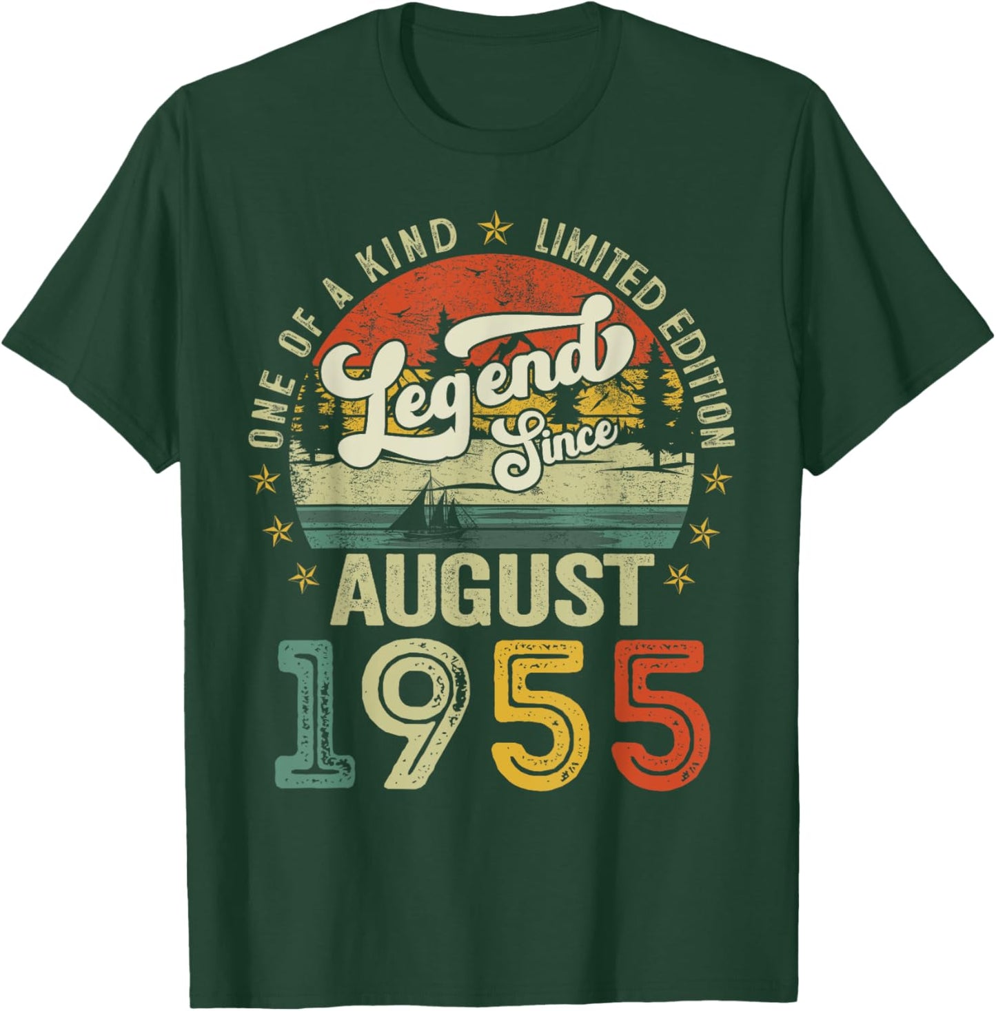 70 Years Old Legend since August 1955 70th Birthday Men Dad T-Shirt - T-Shirt | Forest